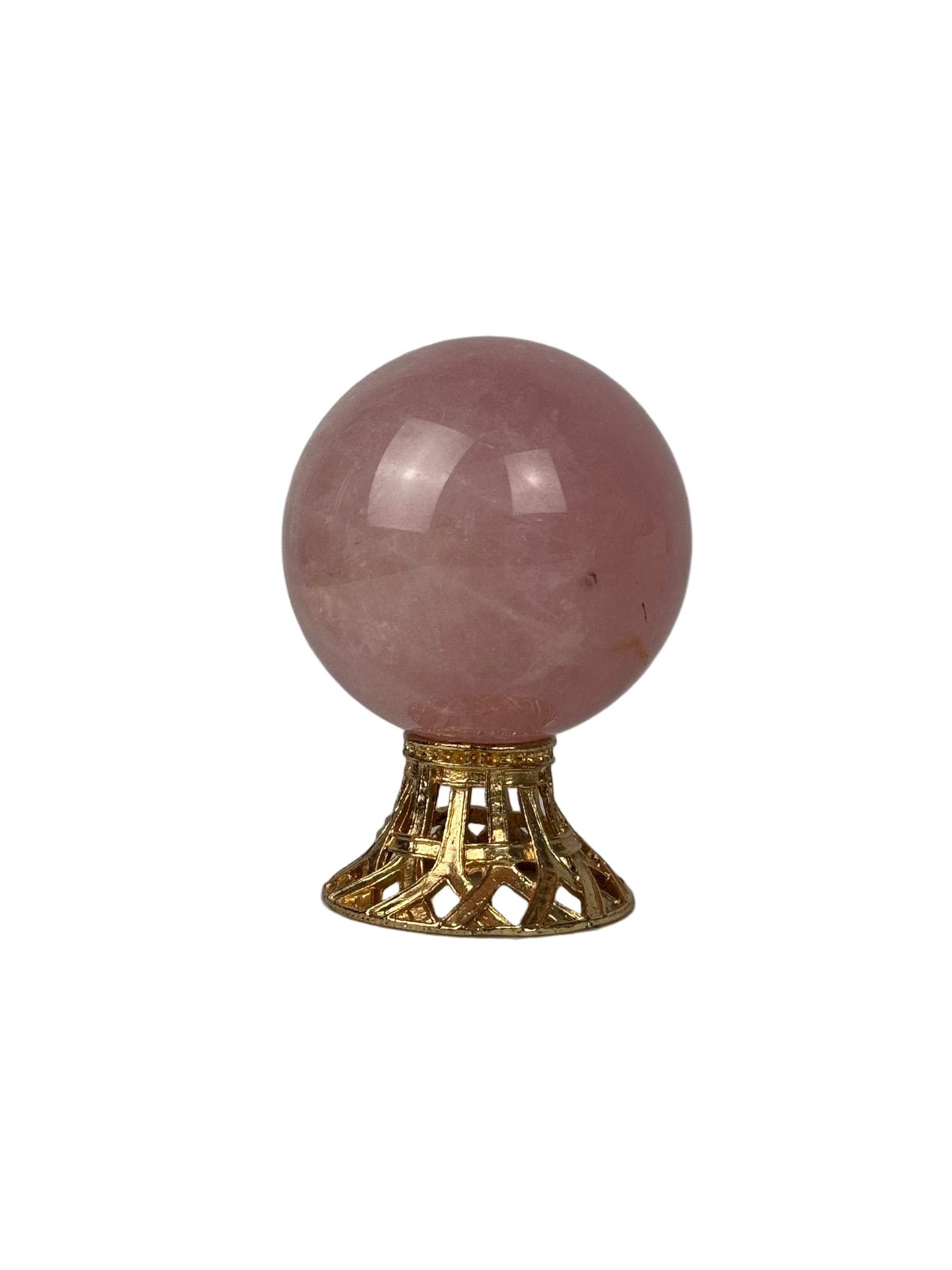 Rose quartz sphere - natural, Brazil, view 6 - The Crystal Showroom