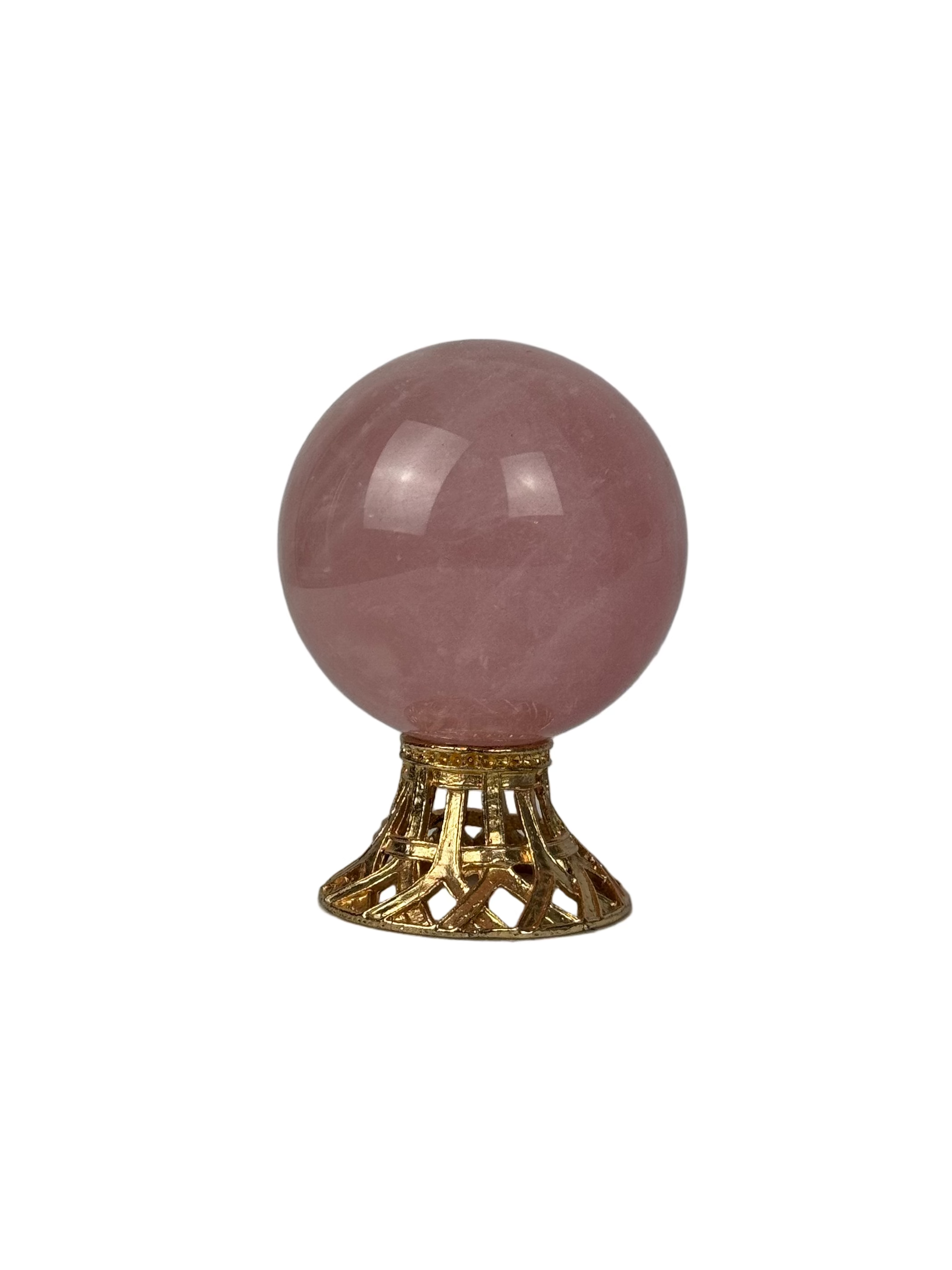 Rose quartz sphere - natural, Brazil, view 7 - The Crystal Showroom