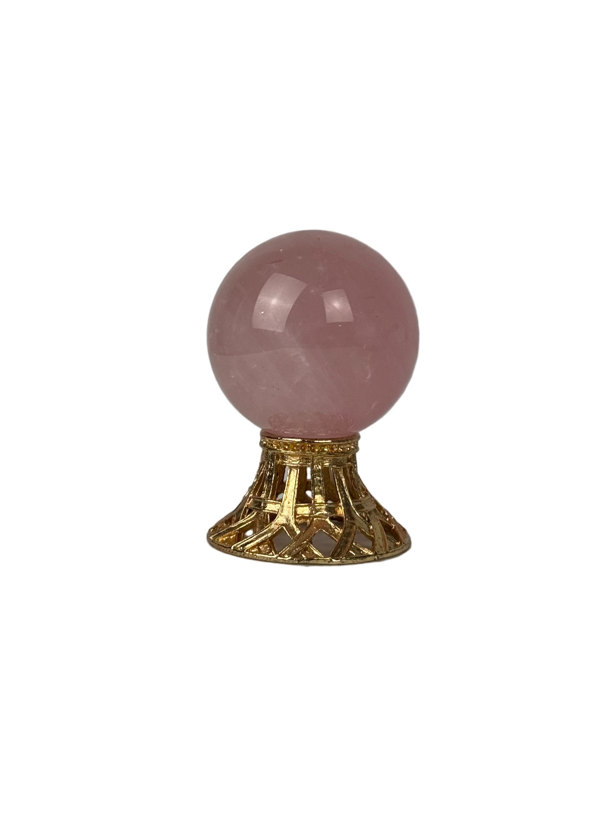 Rose quartz sphere - natural, Brazil, view 2 - The Crystal Showroom