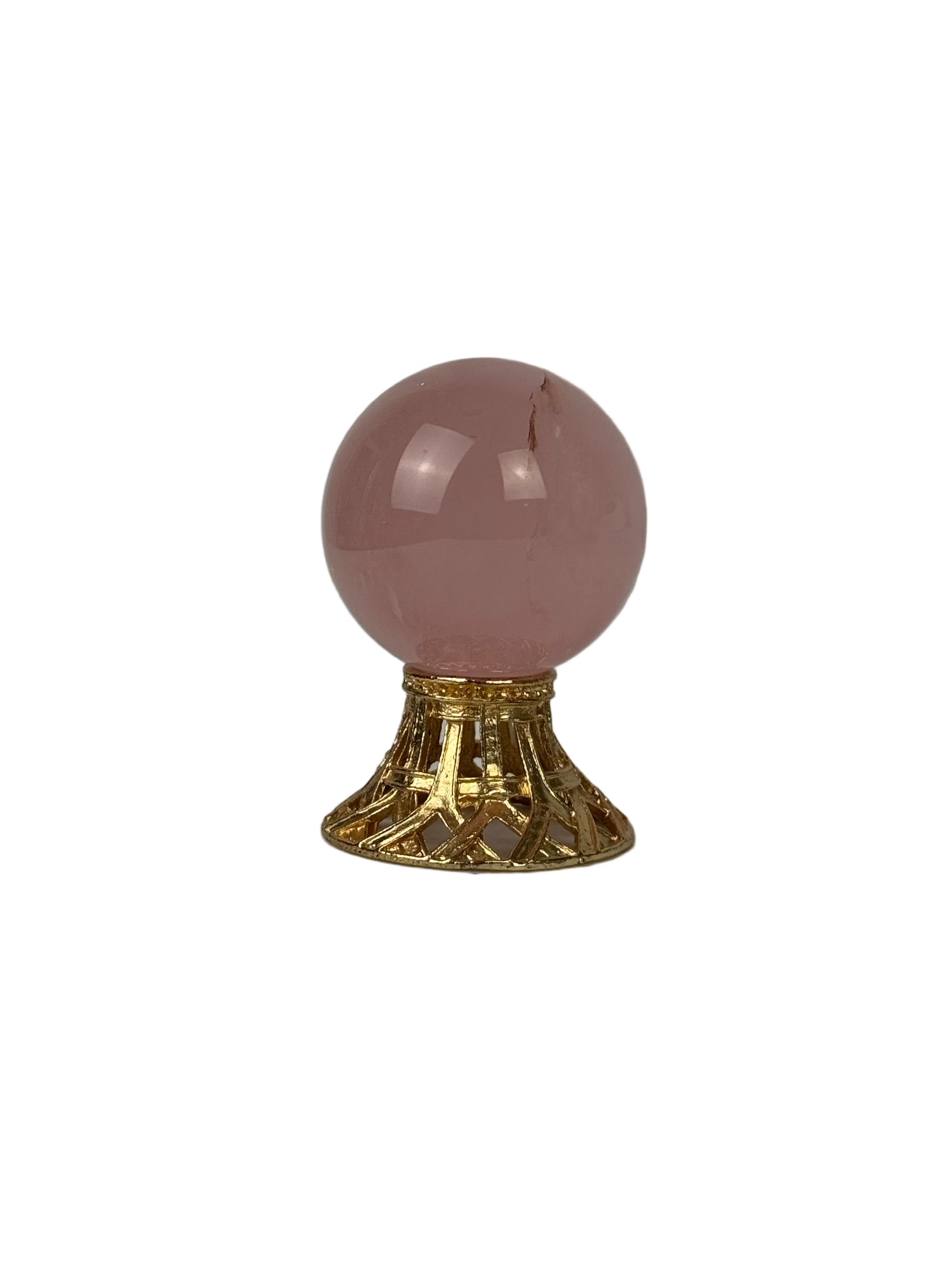 Rose quartz sphere - natural, Brazil, view 3 - The Crystal Showroom