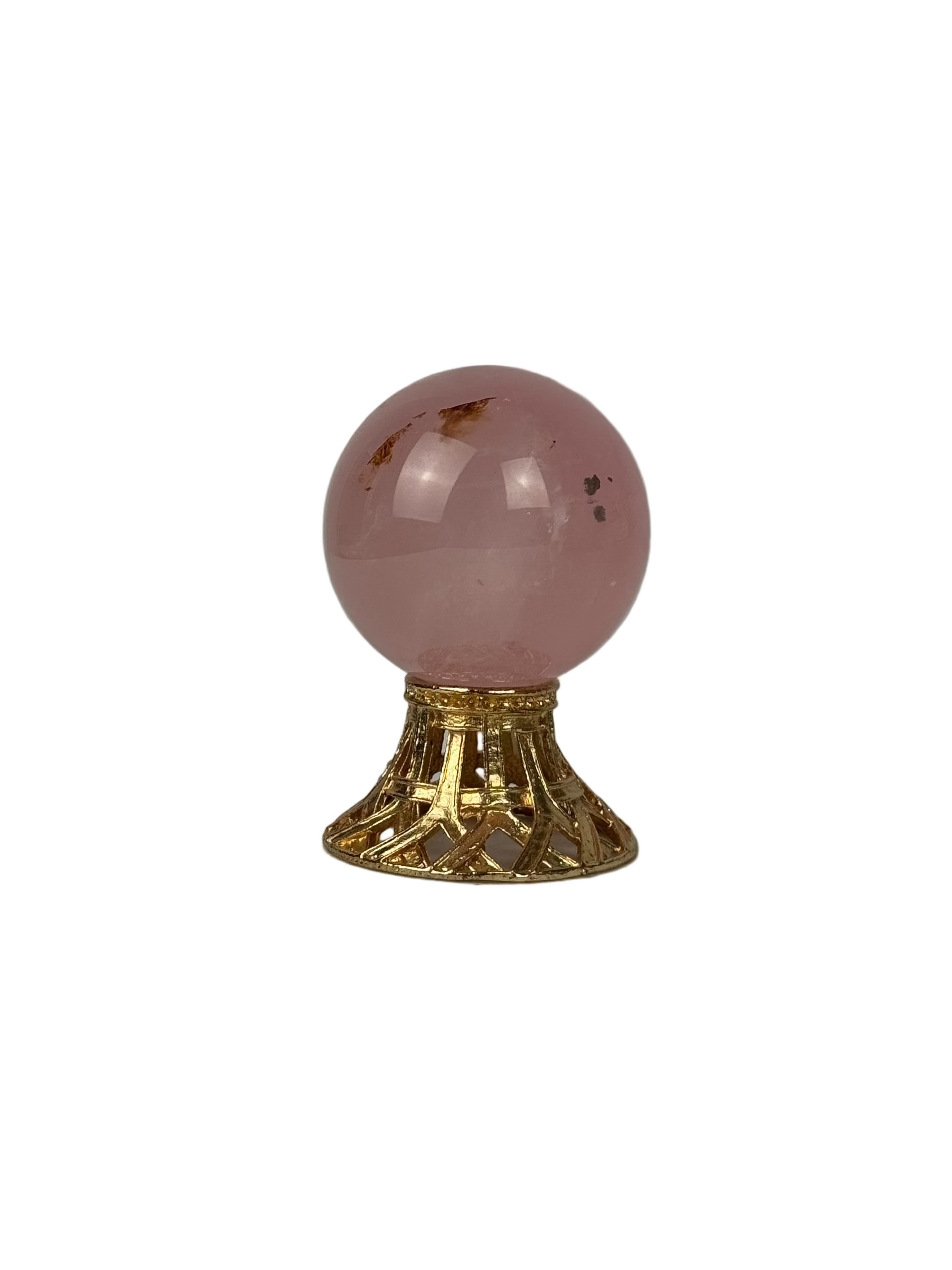 Rose quartz sphere - natural, Brazil, view 4 - The Crystal Showroom