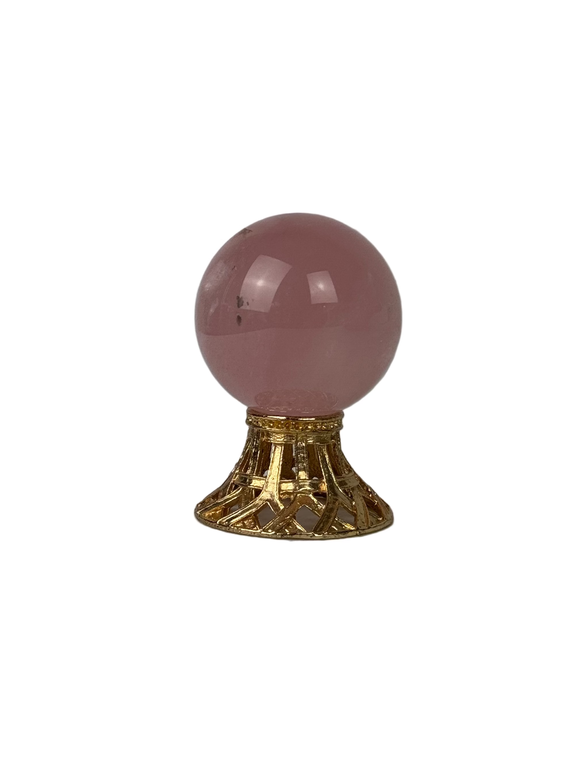 Rose quartz sphere - natural, Brazil, view 5 - The Crystal Showroom