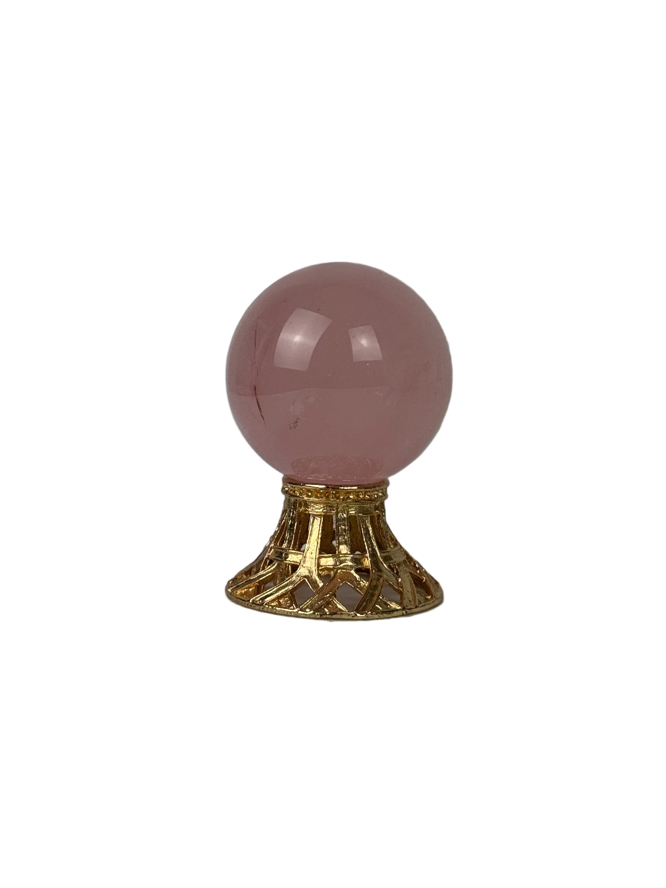Rose quartz sphere - natural, Brazil, view 6 - The Crystal Showroom