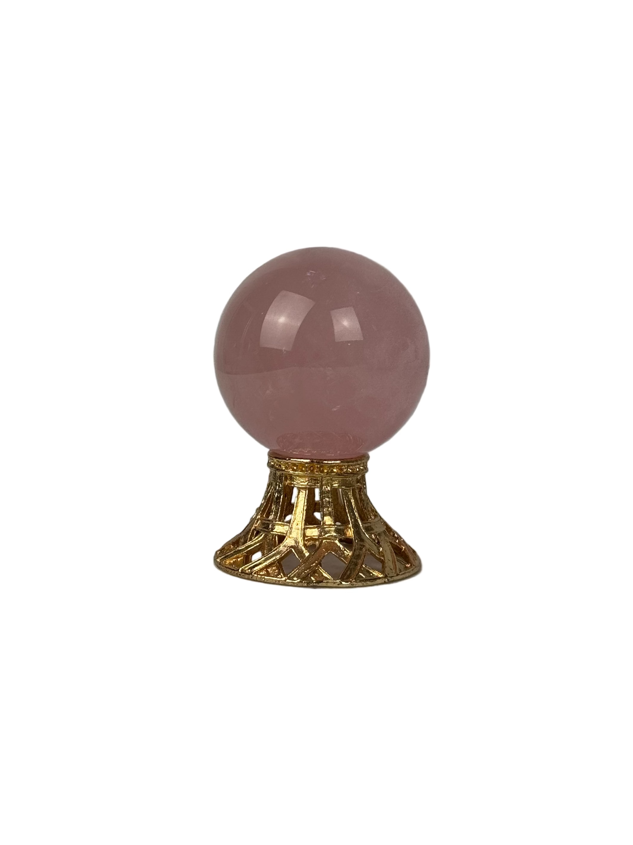 Rose quartz sphere - natural, Brazil, view 7 - The Crystal Showroom