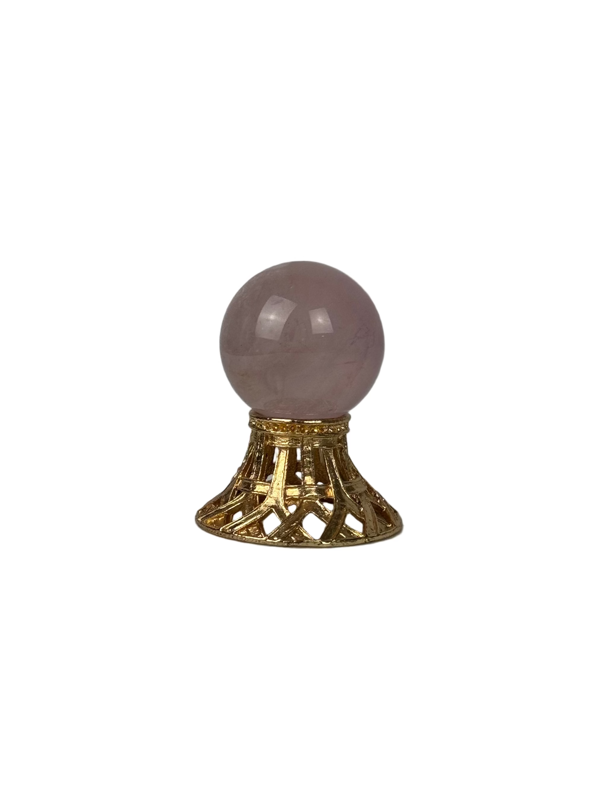 Rose quartz sphere - natural, Brazil, view 3 - The Crystal Showroom