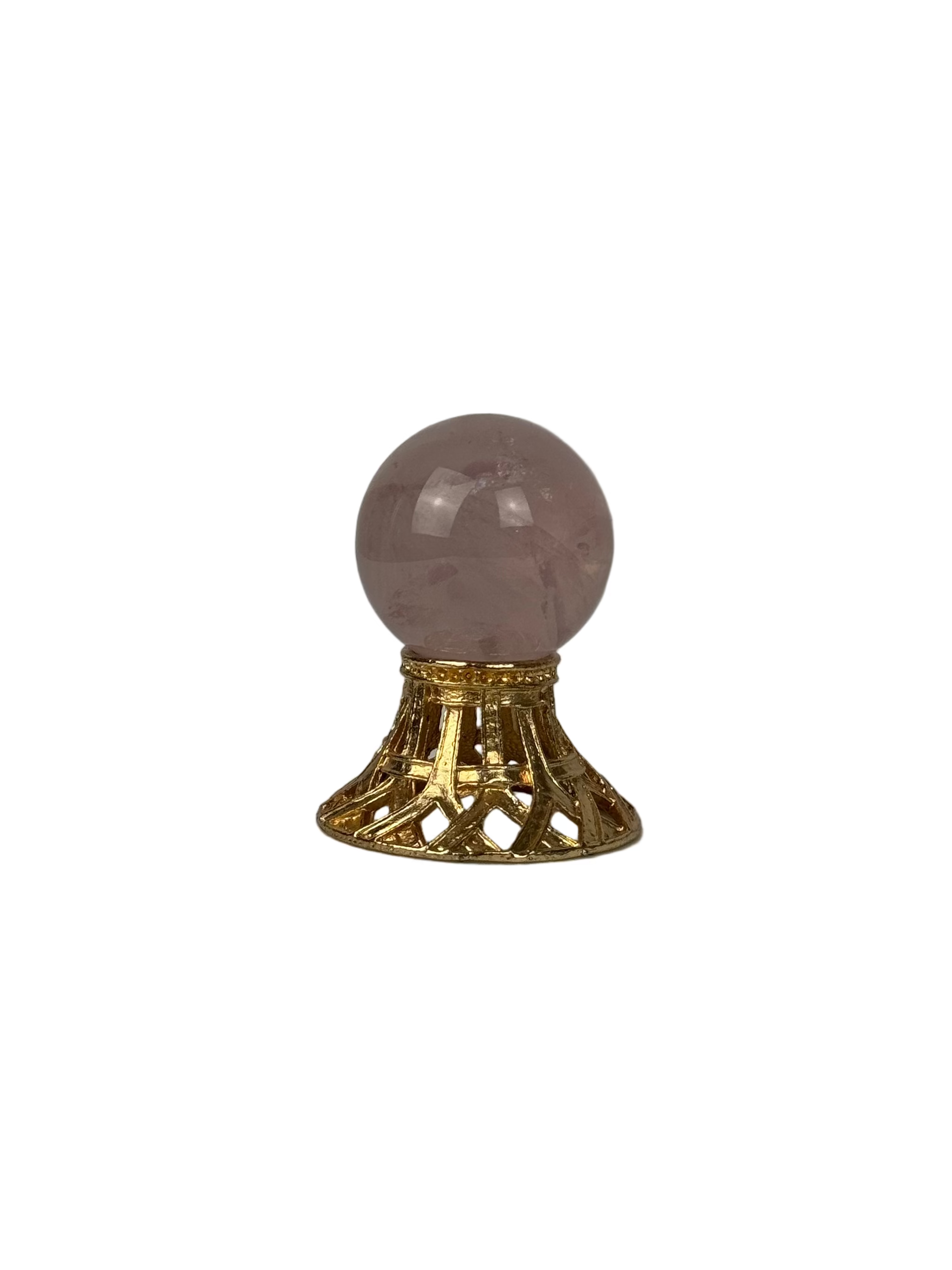 Rose quartz sphere - natural, Brazil, view 5 - The Crystal Showroom