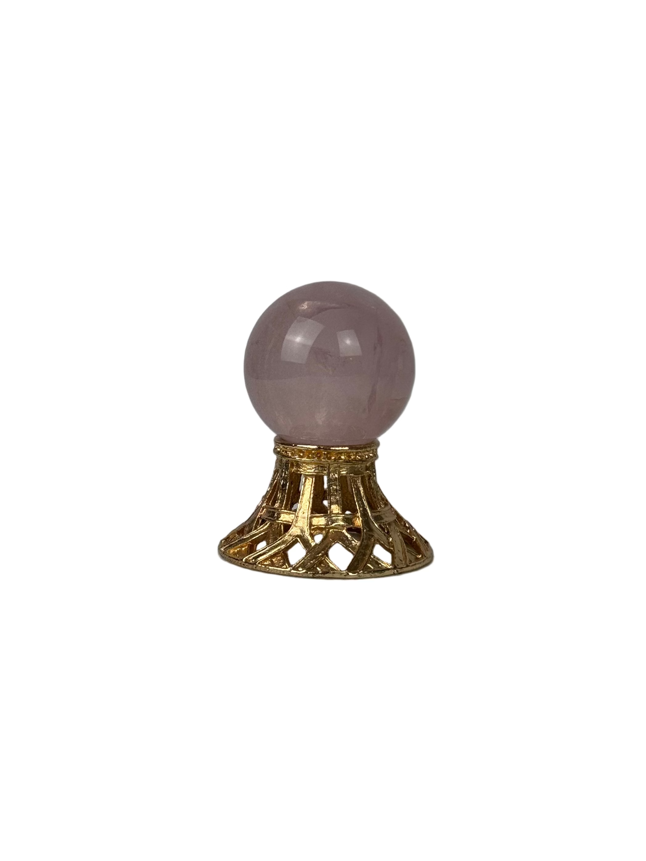 Rose quartz sphere - natural, Brazil, view 6 - The Crystal Showroom