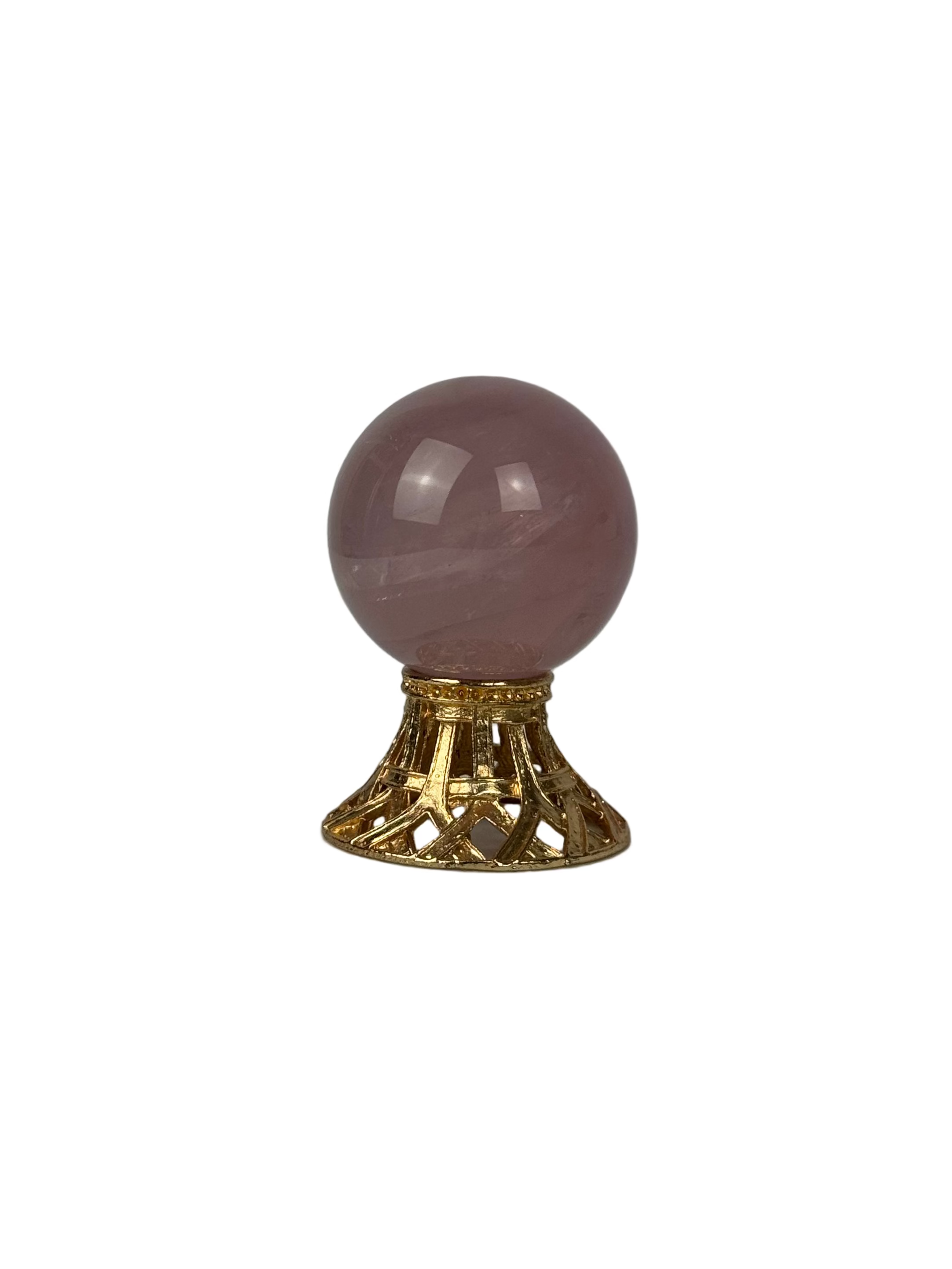 Rose quartz sphere - natural, Brazil, view 4 - The Crystal Showroom