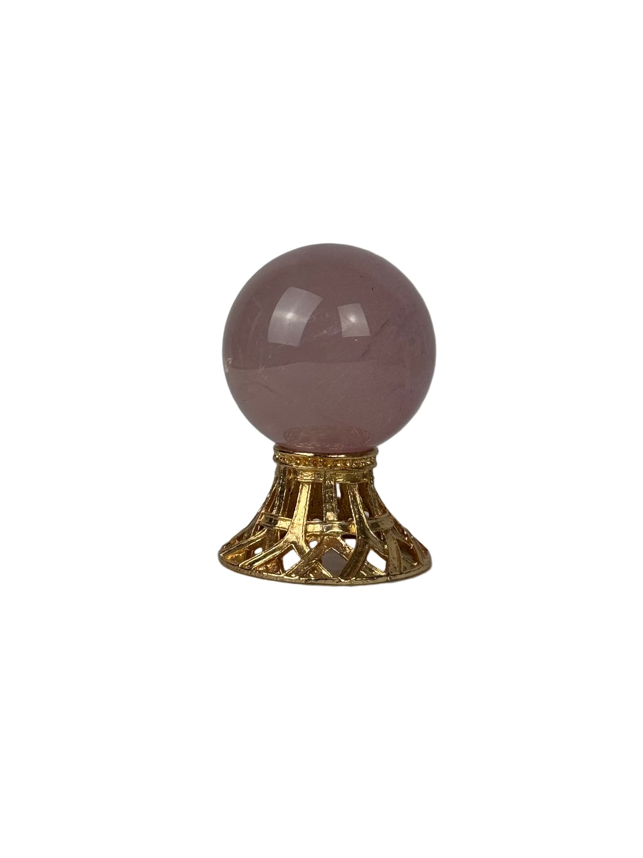 Rose quartz sphere - natural, Brazil, view 6 - The Crystal Showroom