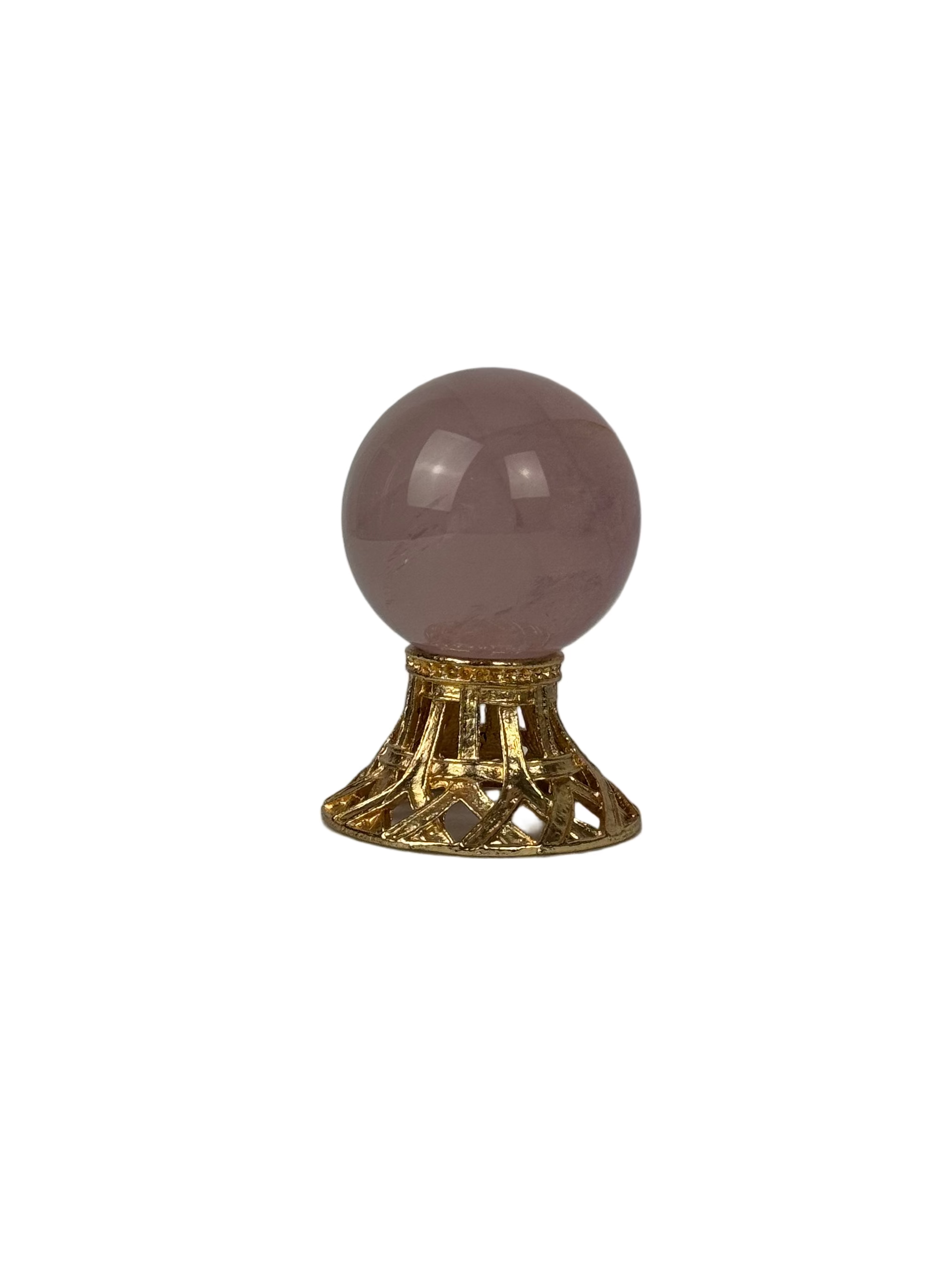 Rose quartz sphere - natural, Brazil, view 6 - The Crystal Showroom