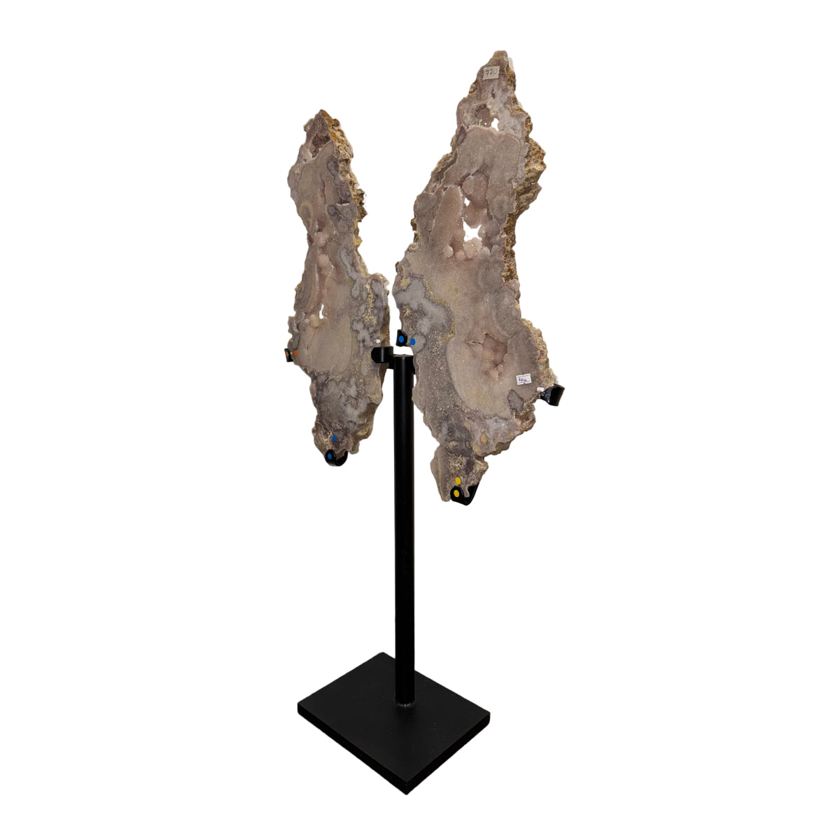 Pink Amethyst Butterfly Wings on Stand