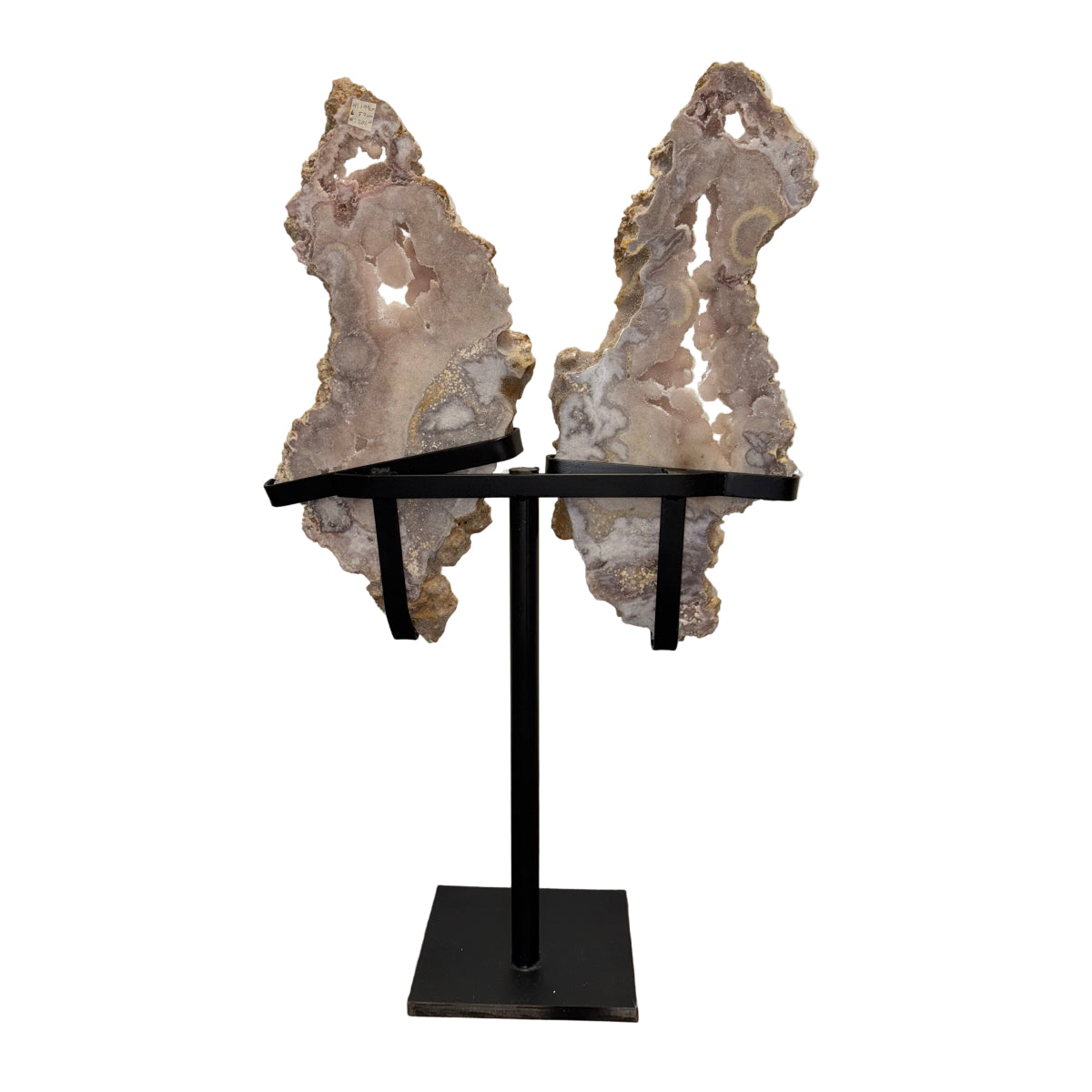 Pink Amethyst Butterfly Wings on Stand