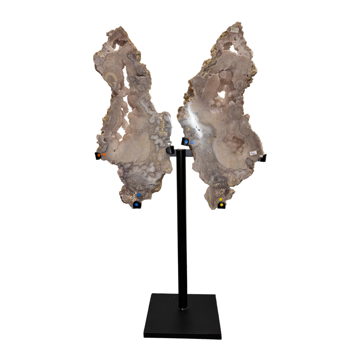Pink Amethyst Butterfly Wings on Stand