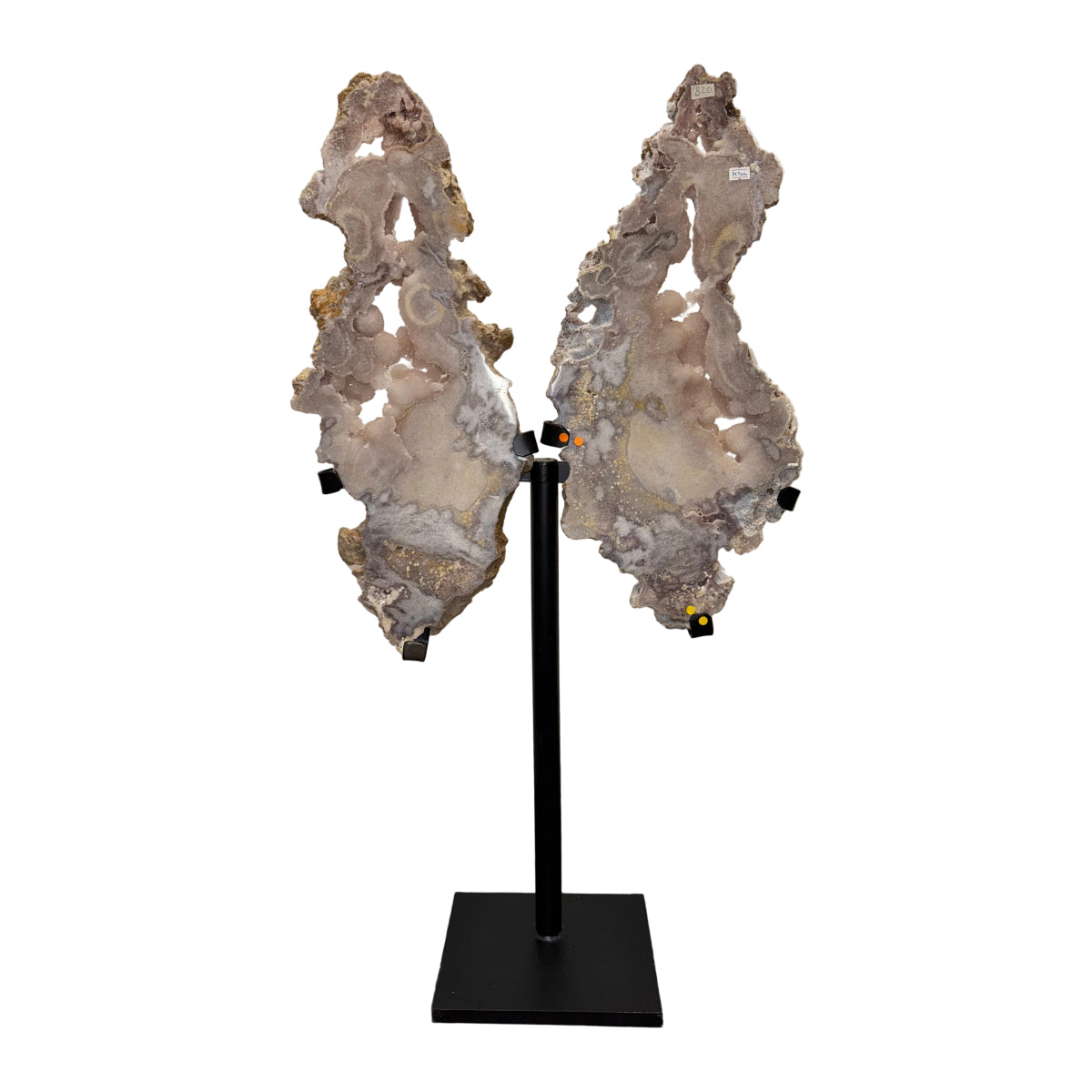 Pink Amethyst Butterfly Wings on Stand