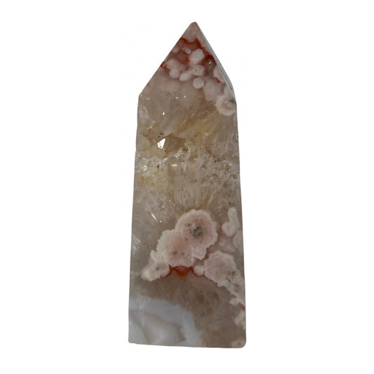 Pink Amethyst Flower Agate Tower