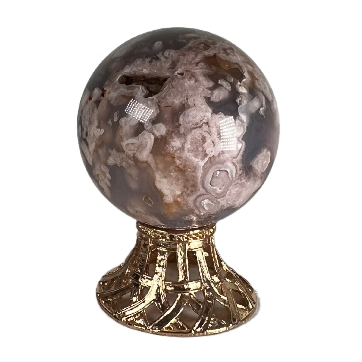 Pink Amethyst Flower Agate Sphere