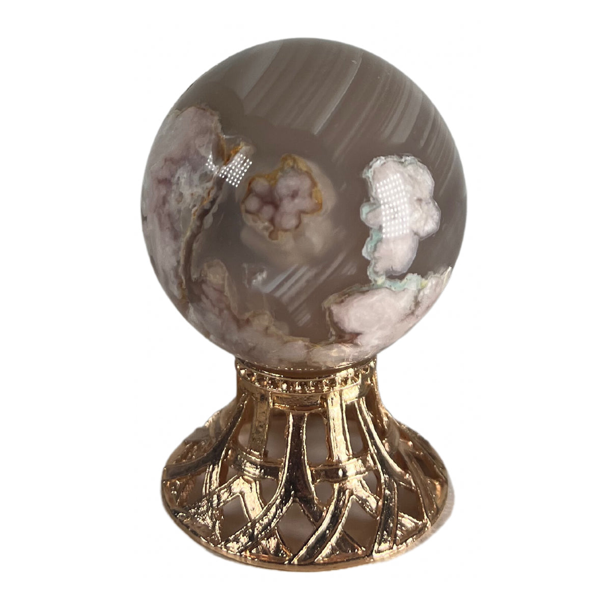 Pink Amethyst Flower Agate Sphere