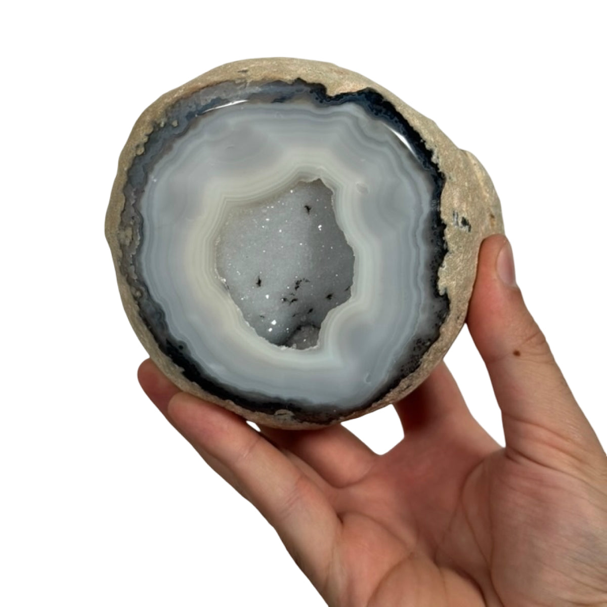 Agate geode (A) — natural, Brazil