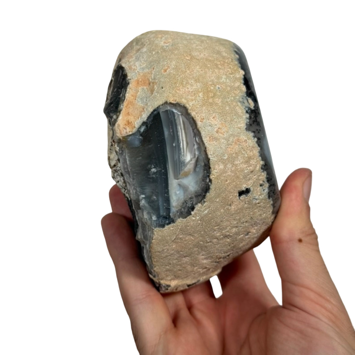 Agate geode (A) — natural, Brazil
