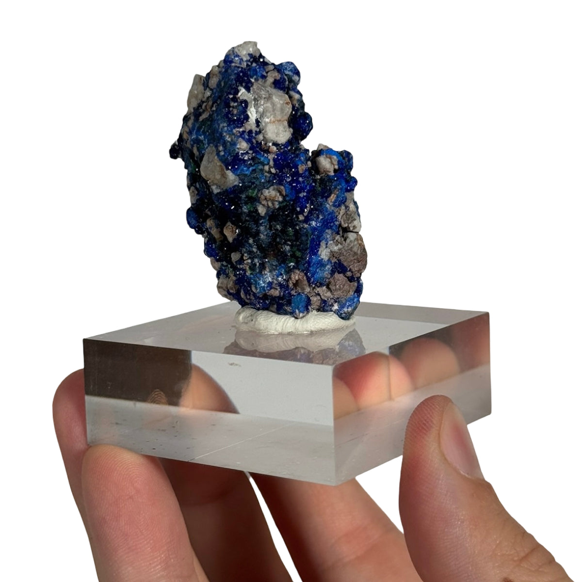 Azurite with malachite (A) — natural, Morocco