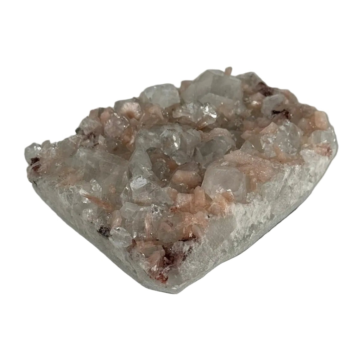 Apophyllite with stilbite and heulandite (A) — natural, India