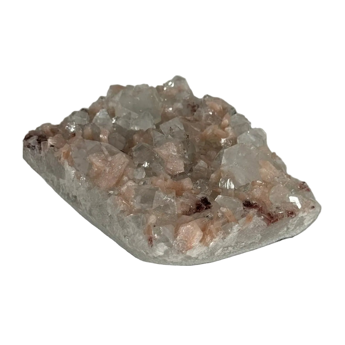 Apophyllite with stilbite and heulandite (A) — natural, India