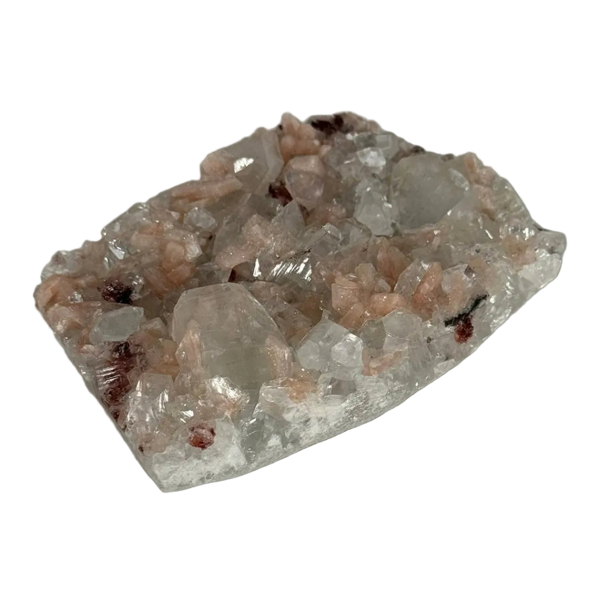Apophyllite with stilbite and heulandite (A) — natural, India