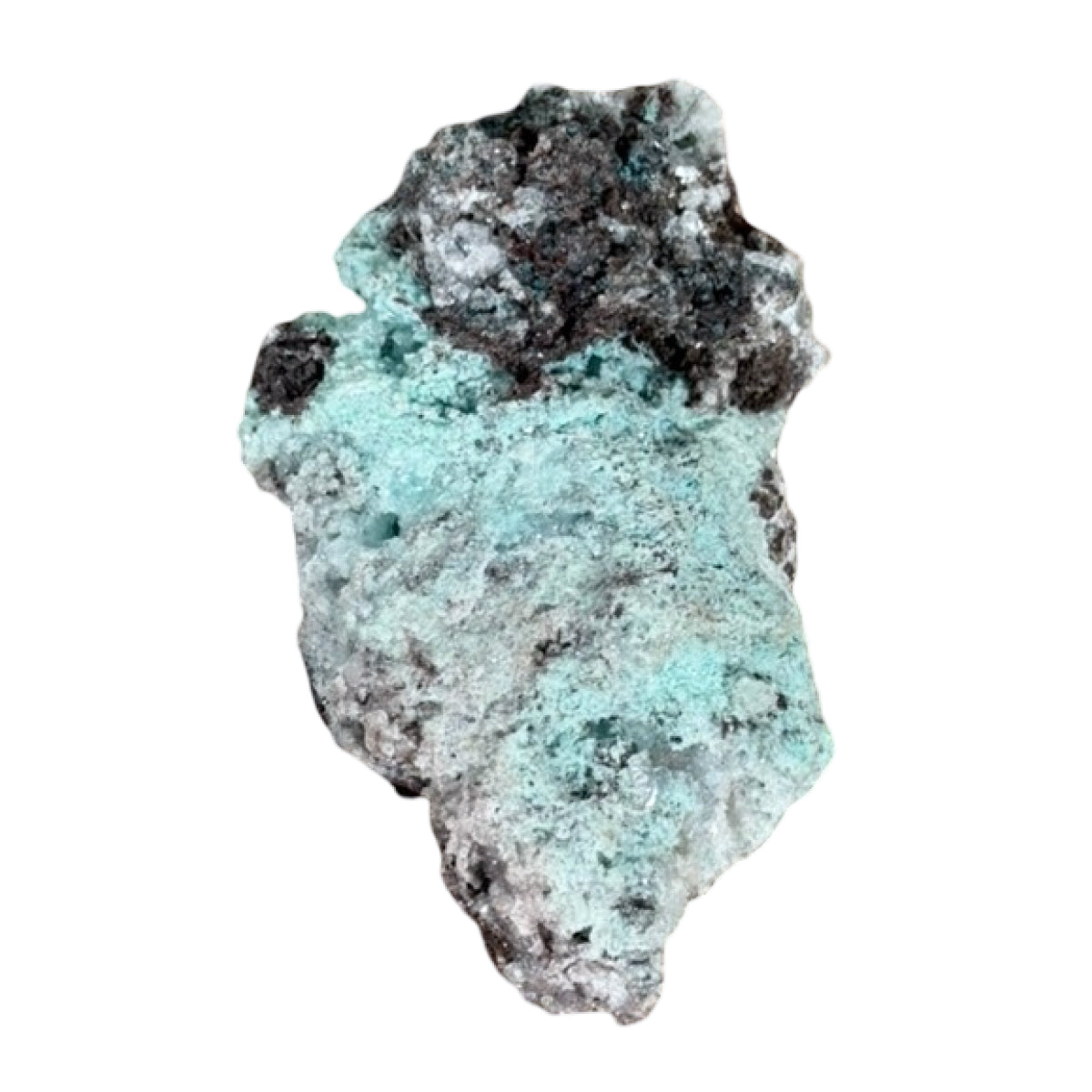 Calcite with copper minerals (A) — natural, Mexico