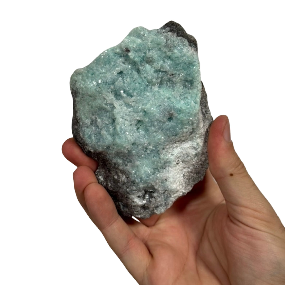 Calcite with copper minerals (B) — natural, Mexico
