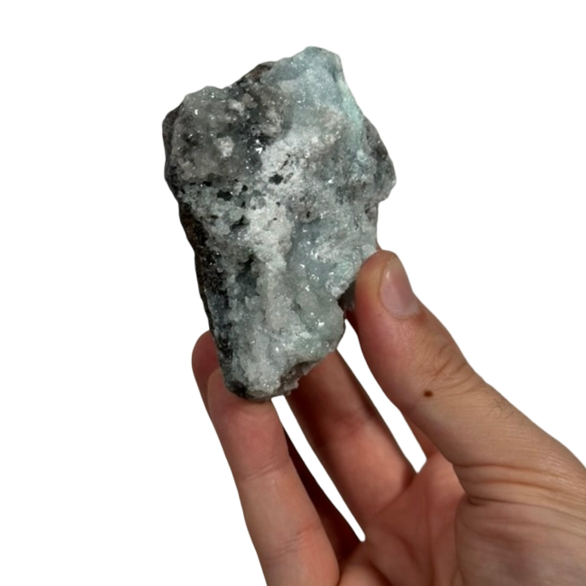 Calcite with copper minerals (D) — natural, Mexico