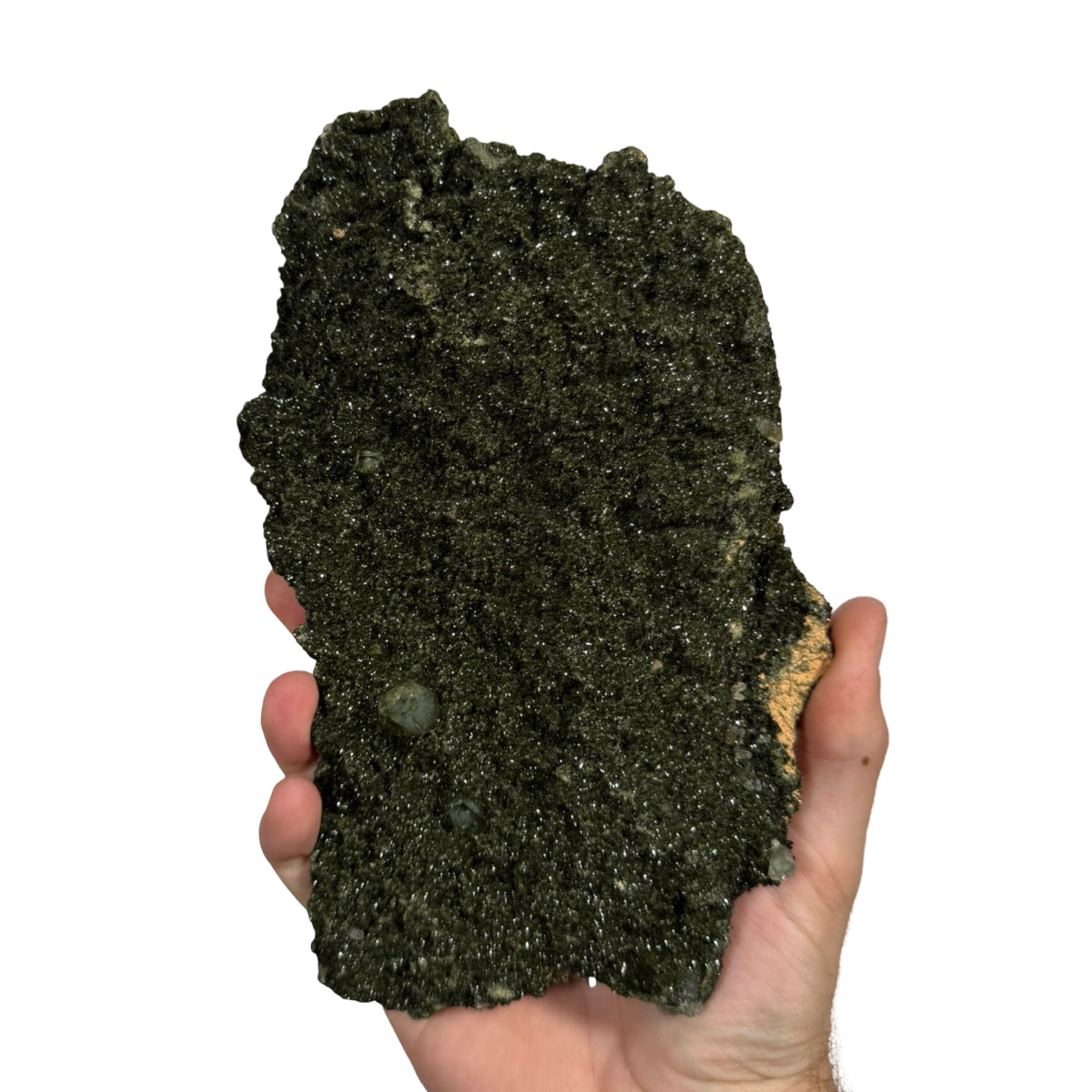 Epidote with quartz (B) — natural, Turkey