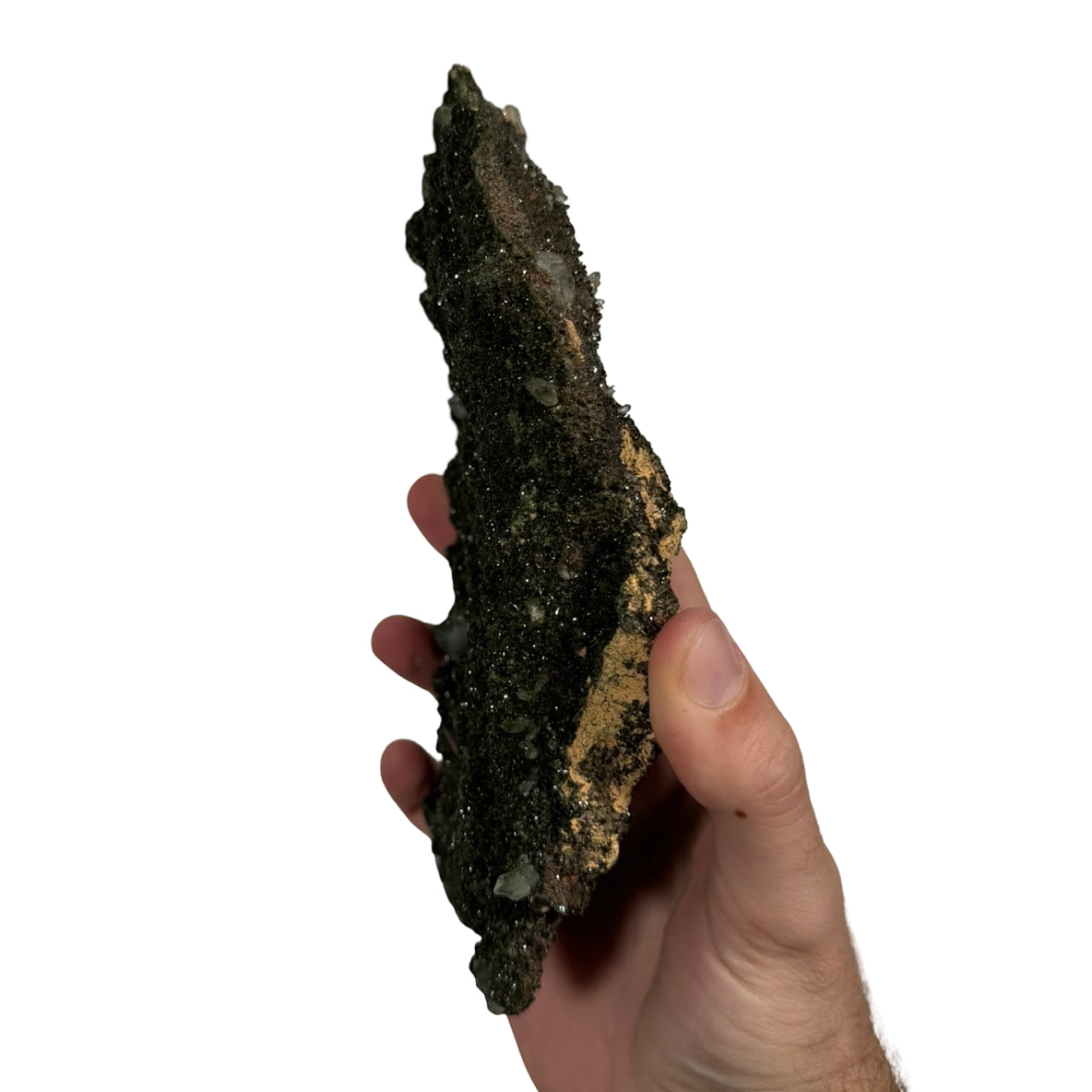 Epidote with quartz (B) — natural, Turkey