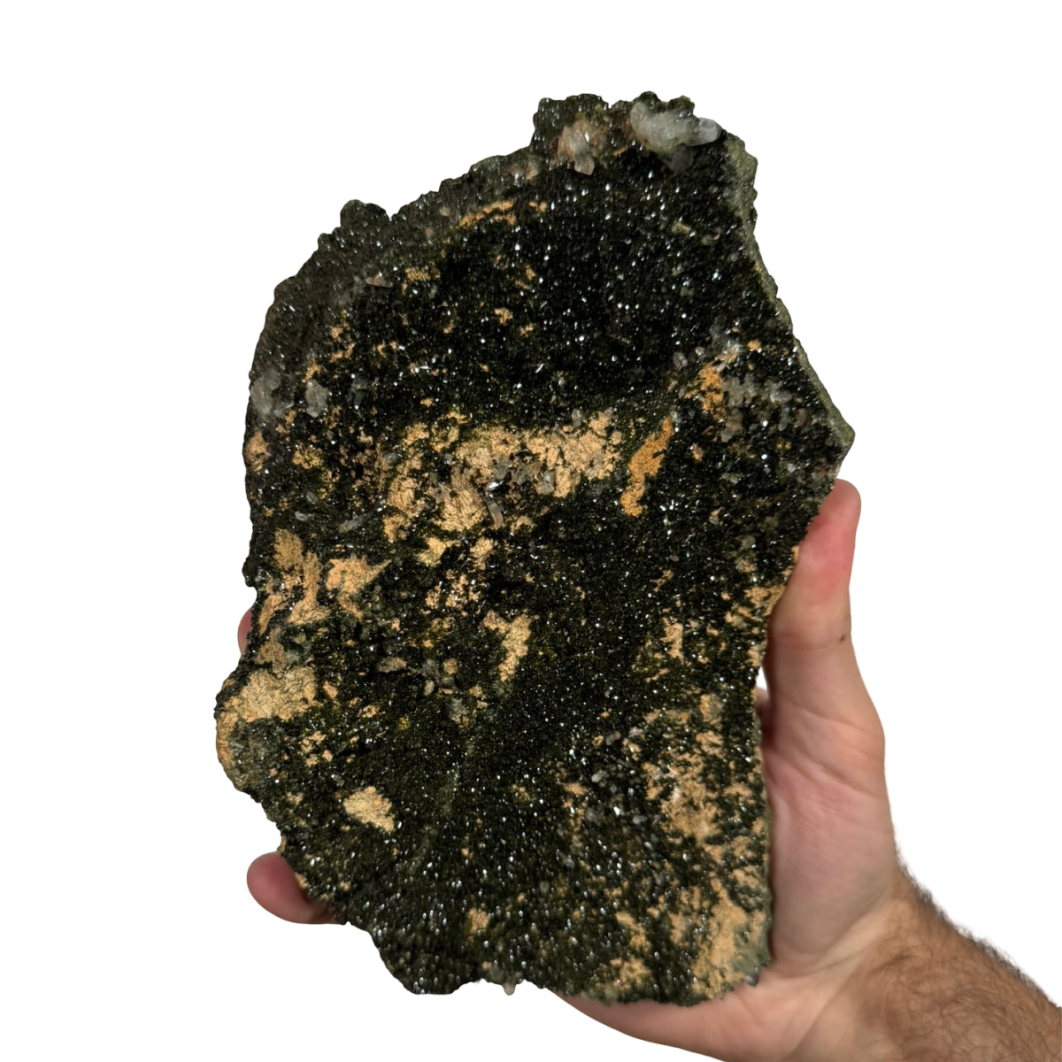Epidote with quartz (B) — natural, Turkey