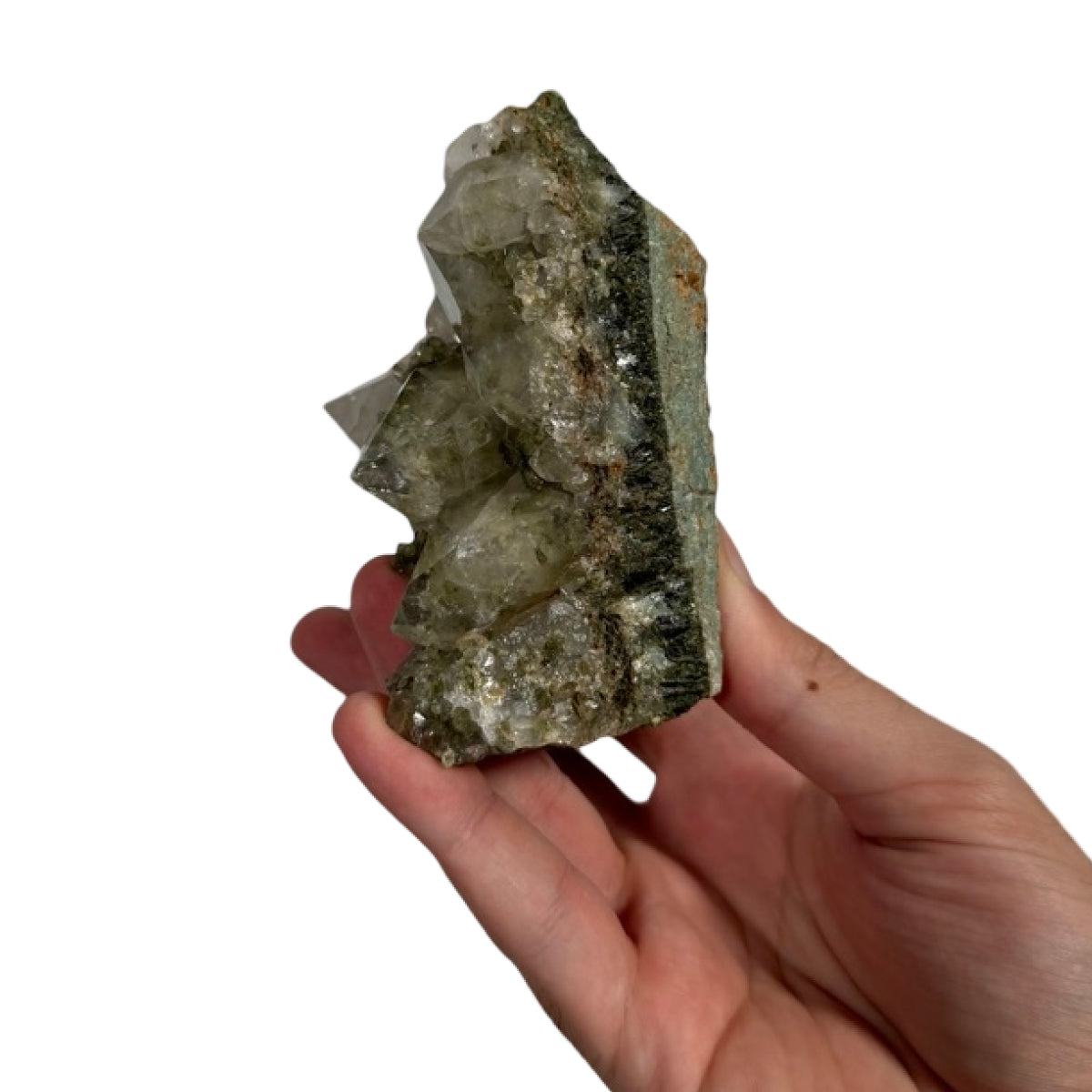 Epidote with quartz (C) — natural, Turkey