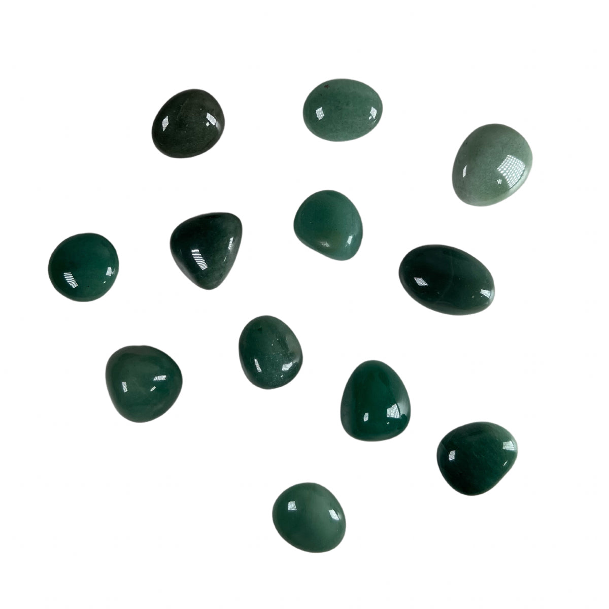 Green aventurine tumble - natural, India, view 2 - The Crystal Showroom