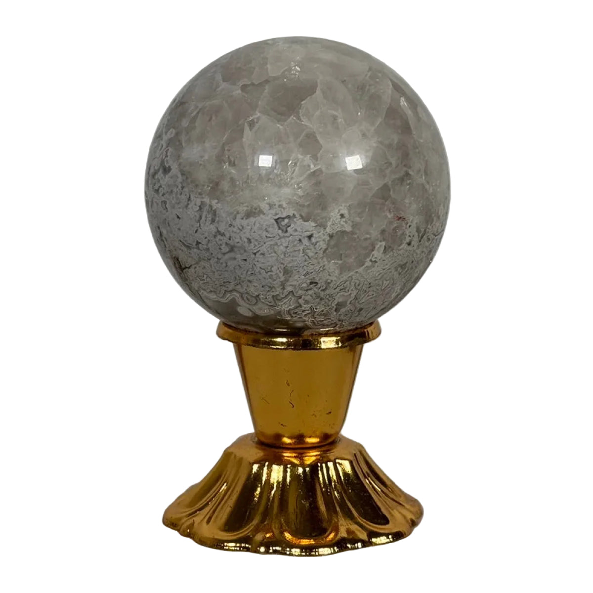 Crazy lace agate sphere (A) — natural, Mexico