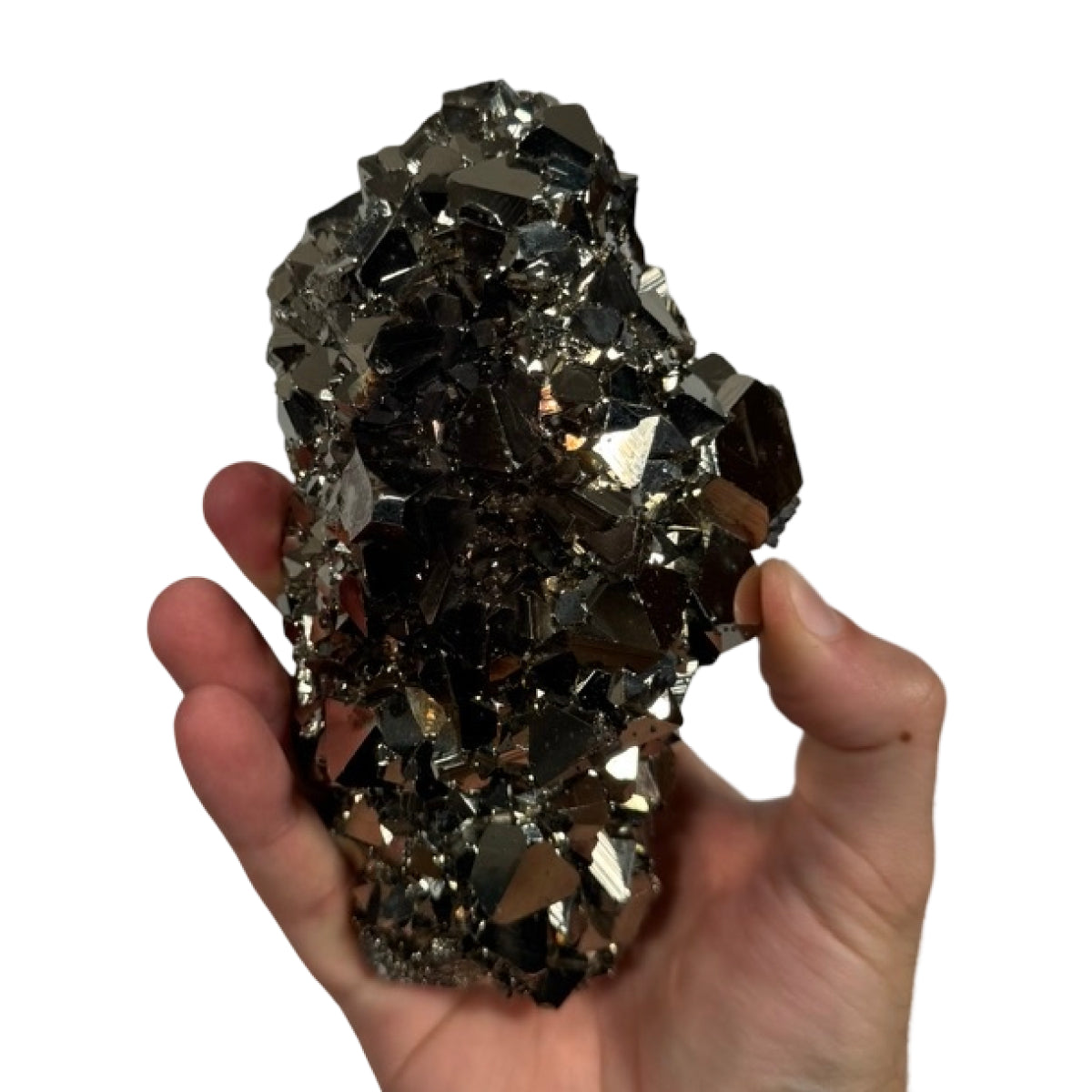 Pyrite cluster (A) — natural, Peru