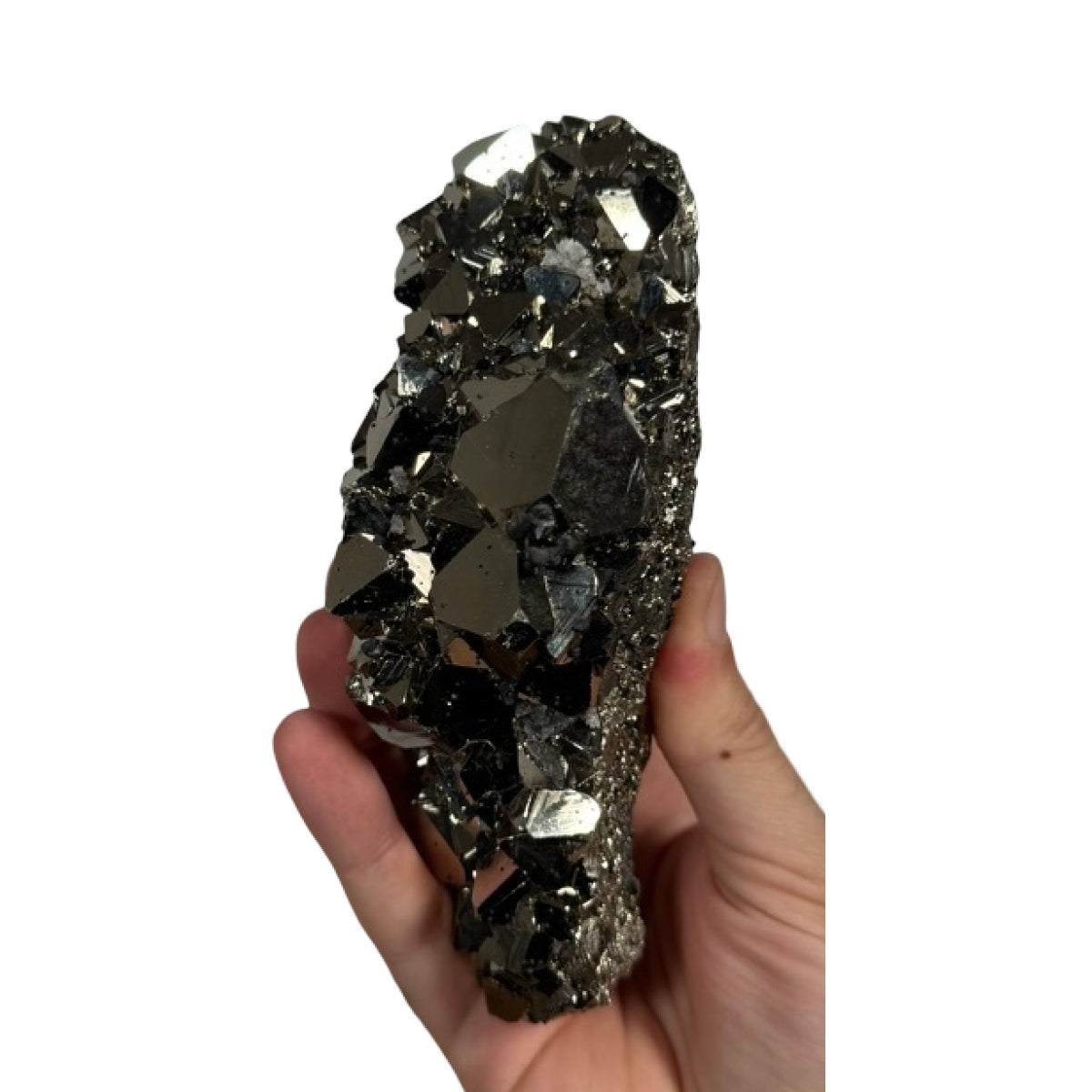 Pyrite cluster (A) — natural, Peru