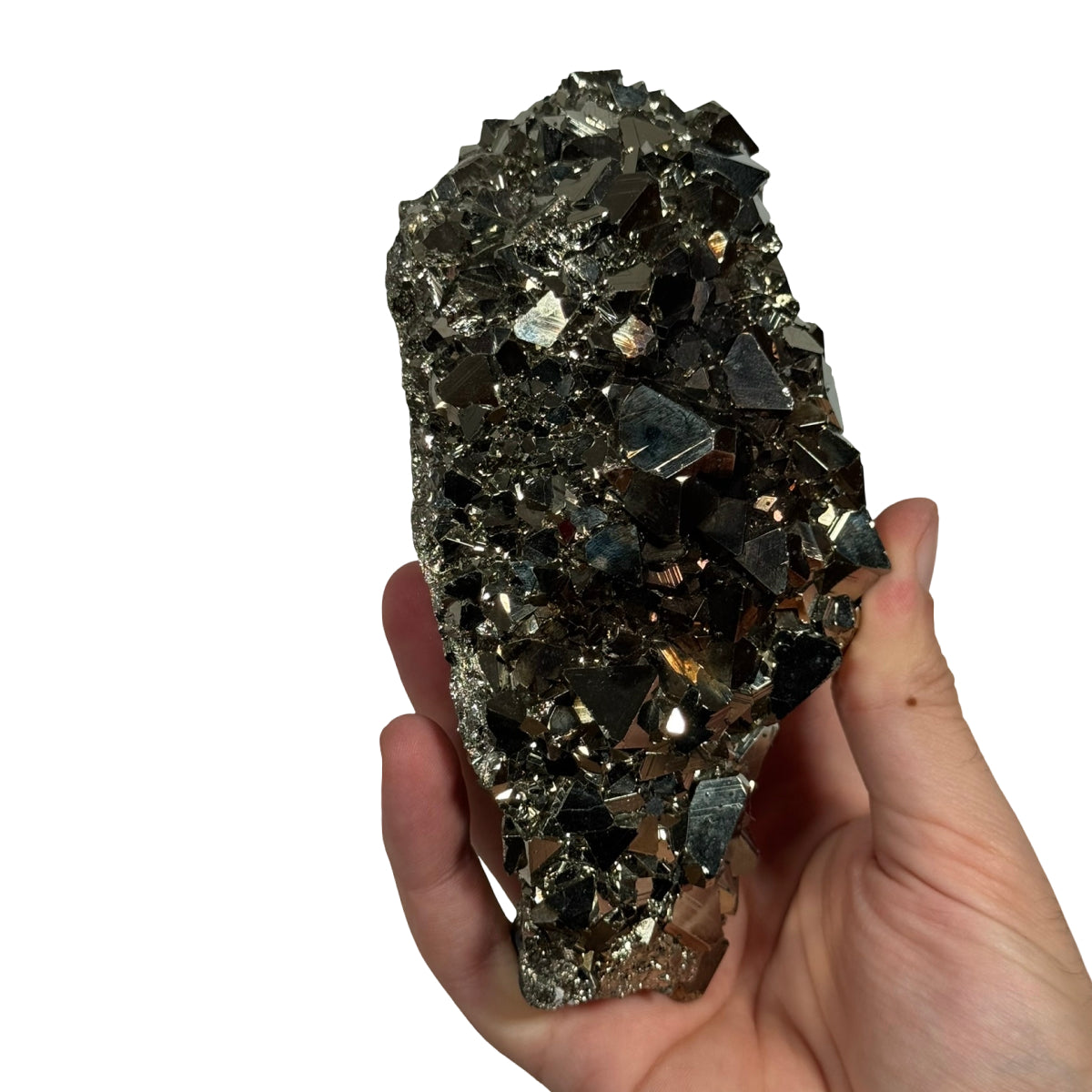 Pyrite cluster (A) — natural, Peru
