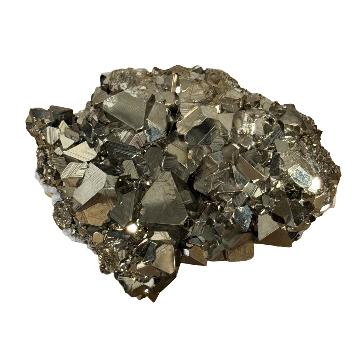 Pyrite cluster (B) — natural, Peru