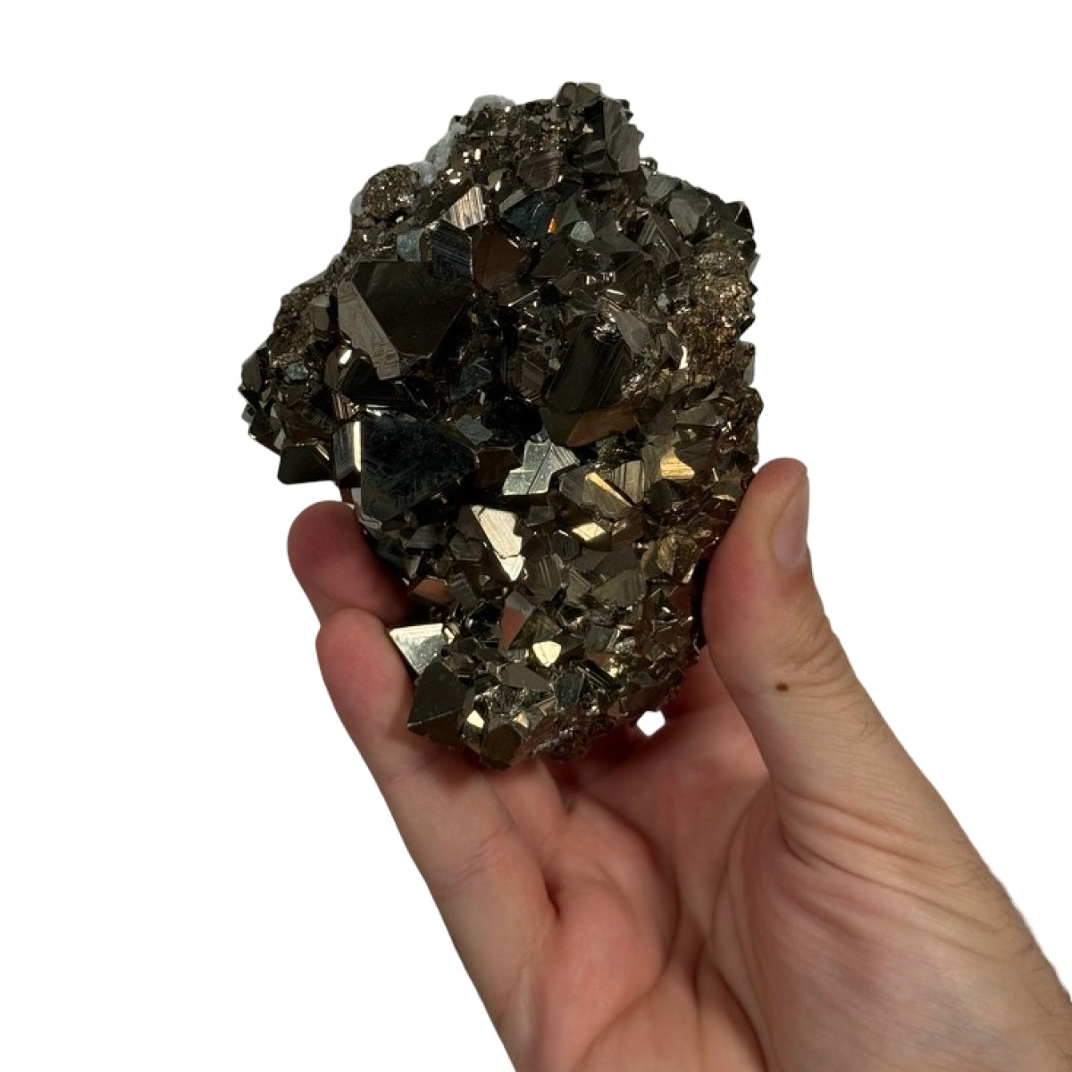 Pyrite cluster (B) — natural, Peru