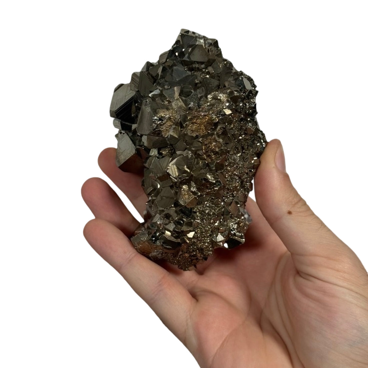 Pyrite cluster (B) — natural, Peru