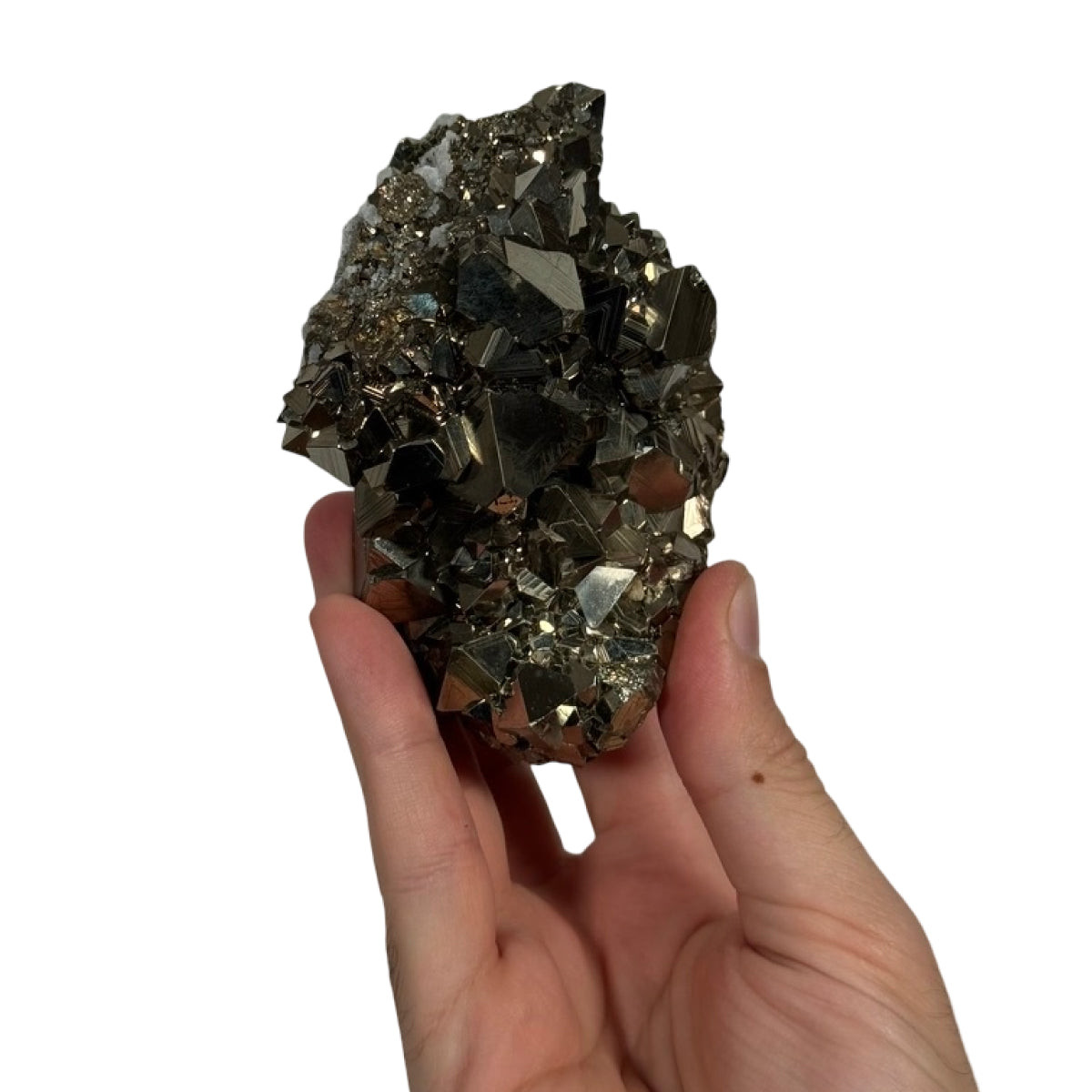 Pyrite cluster (B) — natural, Peru
