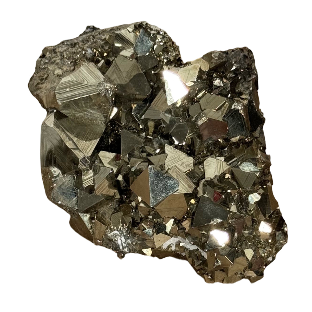 Pyrite cluster (C) — natural, Peru