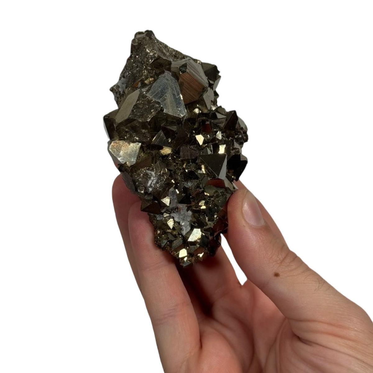 Pyrite cluster (C) — natural, Peru