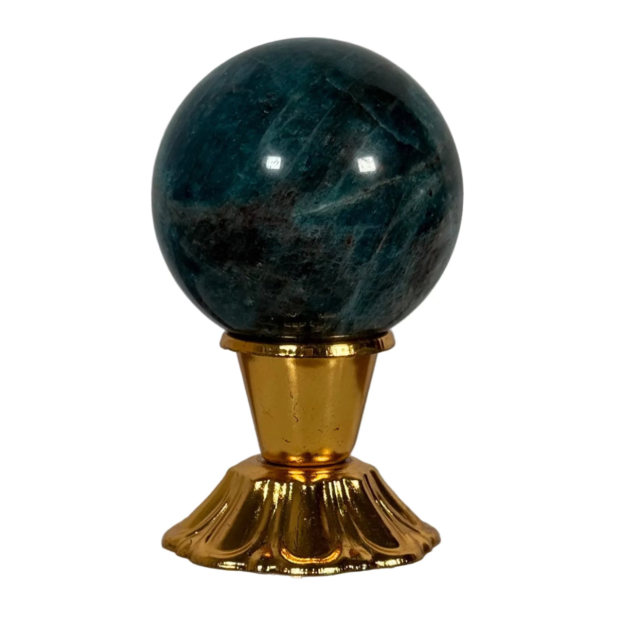 Blue apatite sphere (B) — natural, Madagascar