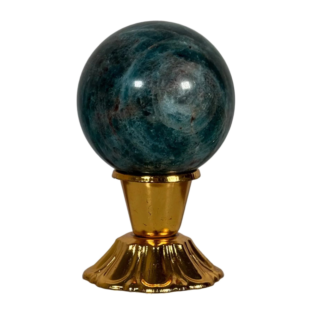 Blue apatite sphere (B) — natural, Madagascar