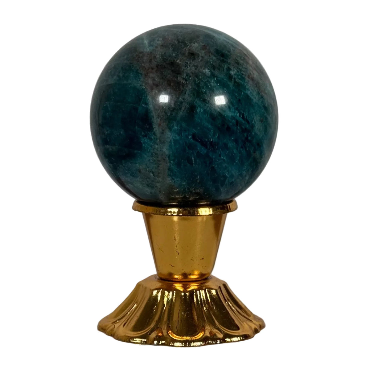 Blue apatite sphere (B) — natural, Madagascar