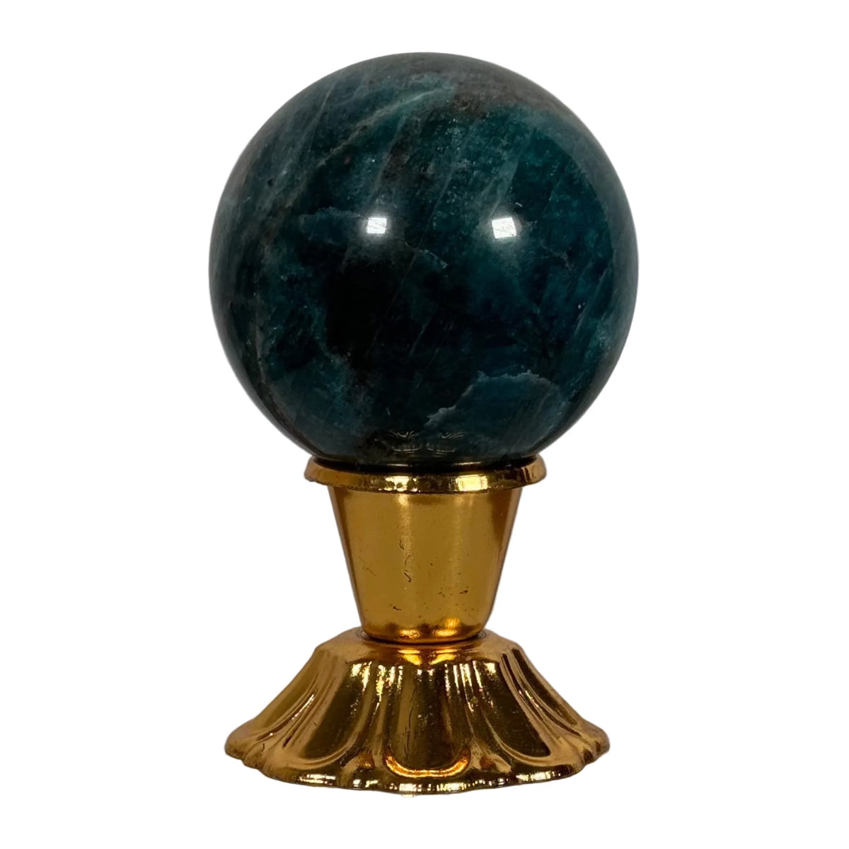 Blue apatite sphere (B) — natural, Madagascar
