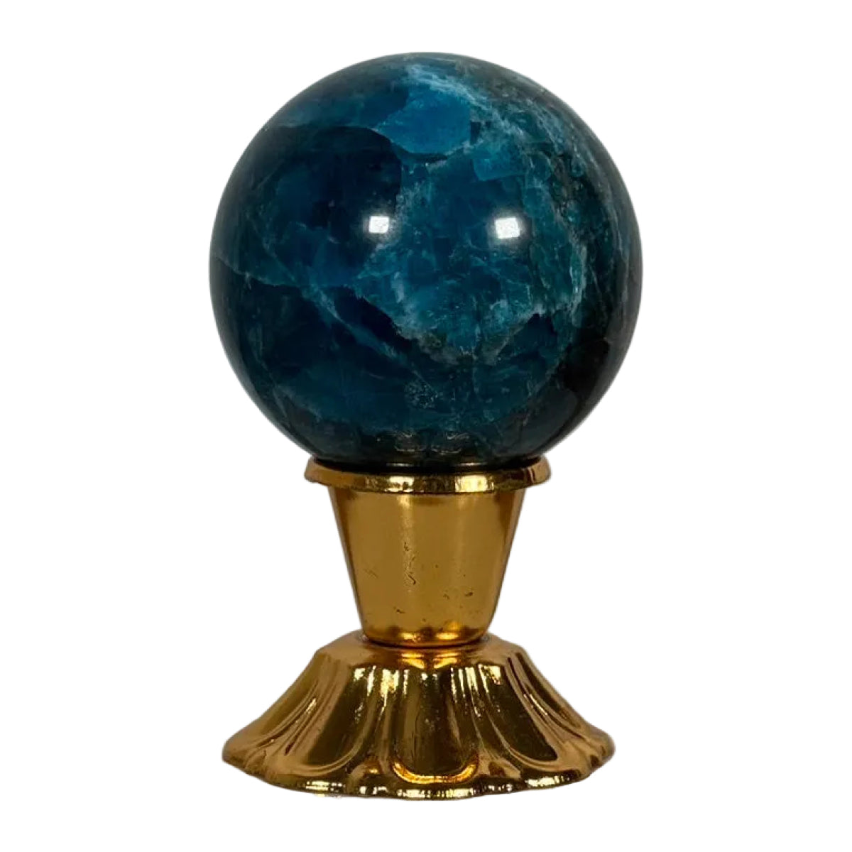 Blue apatite sphere (C) — natural, Madagascar